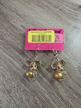 Betsey Johnson Tzarina Princess Mouse Earrings